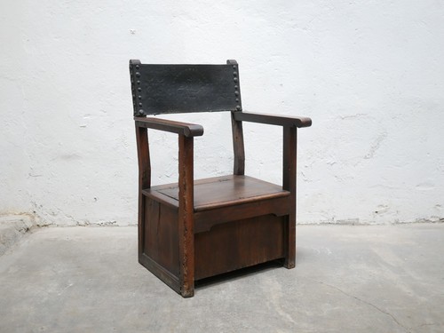 Fauteuil coffre ancien - , en