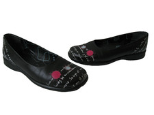 JOSE SAENZ BLACK LEATHER FLATS
