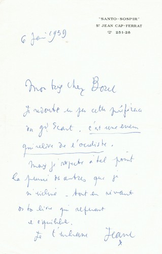 Jean cocteau lettre - jean,