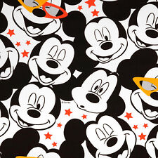 Tissu coton jersey Disney Mickey tête de souris blanc noir rouge tissu enfant