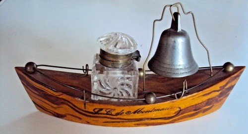 Ancien encrier forme bateau - ancien,