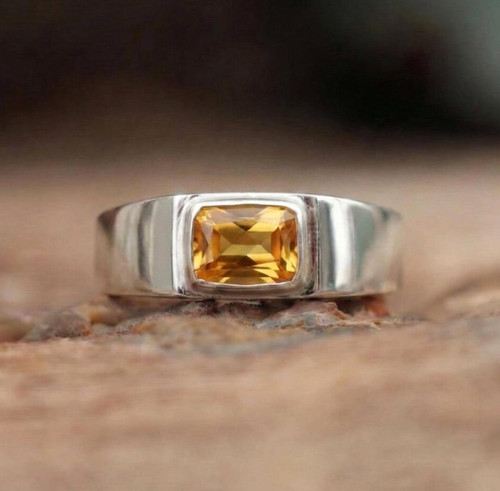 Bague chevalière citrine