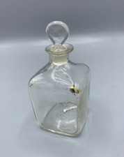 Petit flacon ancien en verre avec bouchon – Numéroté 17 – Dorure effacée