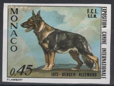 MONACO  YVERT TELLIER 922 " GERMAN SHEPHERD DOG 45c IMPERF " MNH VVF M229