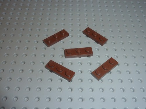 Lego plate 1x3 oldbrown - lego,