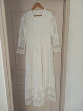 Magnifique robe longue bohème en dentelle écru parfaite mariage/cérémonie XL
