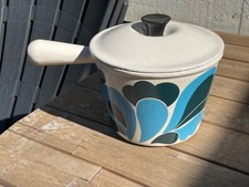 Poelon à fondue LE CREUZET années 1970 avec couvercle