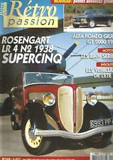 RETRO PASSION N°140 ROSENGART LR 4 N2 1938 SUPERCINQ / GIULIA GT 2000 / BMW S.5