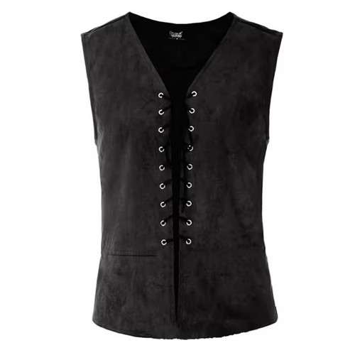 Gilet noir similicuir - , x