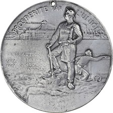 France, Médaille, Compagnie des Mines d'Anzin, Business & industry, 1907