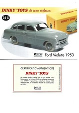 DINKY TOYS Fiche + Certificat