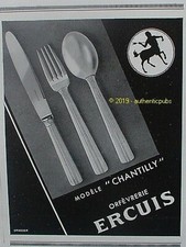 PUBLICITE ERCUIS ORFEVRERIE SERVICE CHANTILLY POINCON CENTAURE DE 1936 FRENCH AD