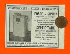 PARIS ( 09° ) FOSSE SEPTIQUE " SEPTIC TANK " PETITE PUBLICITÉ ADVERTISING 1906