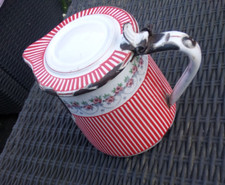 pichet broc pot a lait en tole emaillee décor cafetiere emaillee