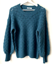 Pull An'ge Vert bouteille motif ajouré Taille unique Excellent état !