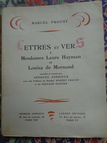 Marcel proust lettres vers - proust,