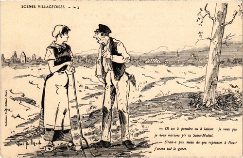 Cpa scenes villageoises france - villageoises,