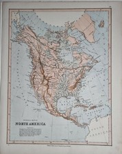 1878 Ancien Carte Physique