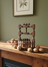 Ancien casse-noix ancien en bois du milieu du siècle - Presse à vis rustique