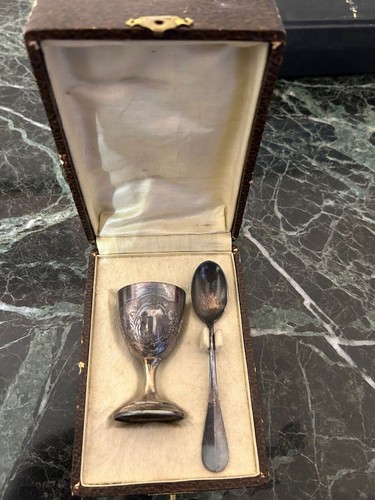 Ancien coquetier metal argente - ancien,