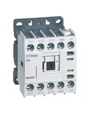 Mini-contacteur de puissance CTX³ 3 pôles 9A avec contact auxiliaire intégré 1NO