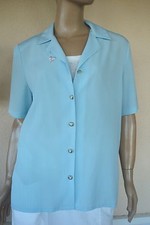 VESTE CHEMISIER CHIC COUTURE D ETE BLEU CIEL T 40/42