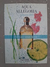 Publicité papier Parfum. Guerlain Aqua Allegoria de 2003 - Perfume Ad 