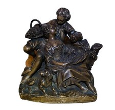 XIXe - Groupe en Terre Cuite patinée " La Pastorale " D’après François BOUCHER