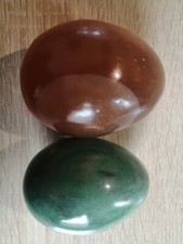 2 oeufs à repriser en albatre ancien mercerie