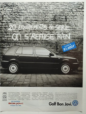 volkswagen golf car vintage print ad !! " Golf Bon Jovi "