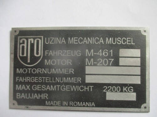 Plaque identification - plaque, d'identification