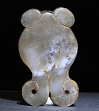 Chinese Dynasty Natural Hetian Jade Carve Fish Goldfish Fishs Amulet Pendant