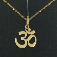 Pendentif Et Chaîne Or 18K 750 Mls. Symbole Mantra OM