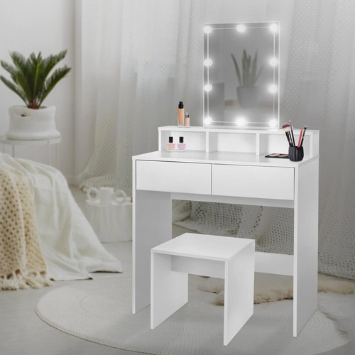 Coiffeuse avec miroir led - avec,