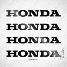 4 Stickers HONDA 10 cm NOIR
