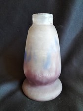 Muller / Pied de lampe en pâte de verre marmoréen violet/blanc/bleu / Art Déco