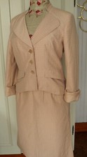 Tailleur 123  1.2.3 jupe veste t40 rose pâle points beige  un deux trois
