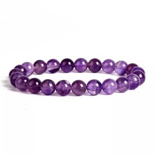 Bracelet Améthyste - Lithothérapie - Perles Pierre Diamètre 8mm