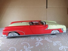 A151 Vintage 1956 Joustra 2027 France Super Cabriolet USA Friction Tôle L 33 cm