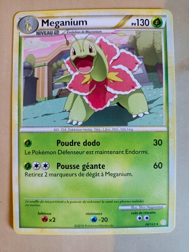 Carte pokemon méganium - carte, 26/123