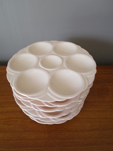 Assiettes huitres - 6, à