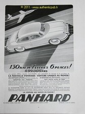 PUBLICITE VOITURE DYNA PANHARD 7L 6 PLACES 699000Frs DE 1953 FRENCH AD CAR PUB
