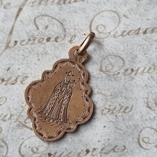 Médaille en Plaqué Or Ancienne Notre Dame de Fourvière Lyon Gold Filled Pendant