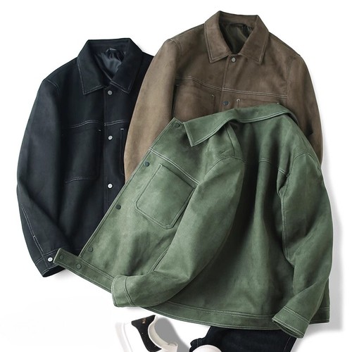 Hommes faux daim veste - daim,