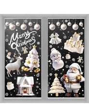 NoëL Autocollants Fenetre, 9 Feuilles Stickers Noel Fenetre Réutilisable