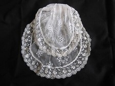 Ancien jabot en tulle brodé
