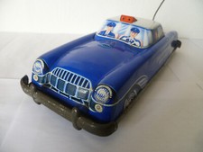 vOITURE police EN TOLE années 70 fabrication JOUSTRA longueur 35 cm