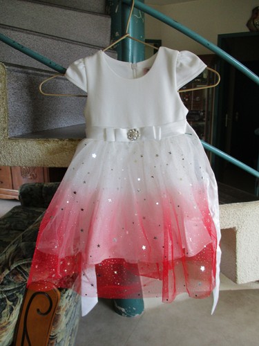 Robe blanc rouge taille - rouge,