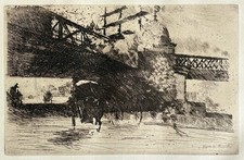 Giuseppe de Nittis Gravure Eau Forte Etching Paysage Calèche Vue Prise À Londres