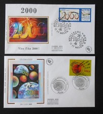 2 ENVELOPPES  1er JOUR F D C  VIVE L'AN 2000  1999